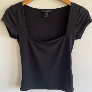 Forever 21 Women's Square Neck Top Black Size Small